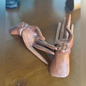 Handcrafted Wooden Hand Sculptures